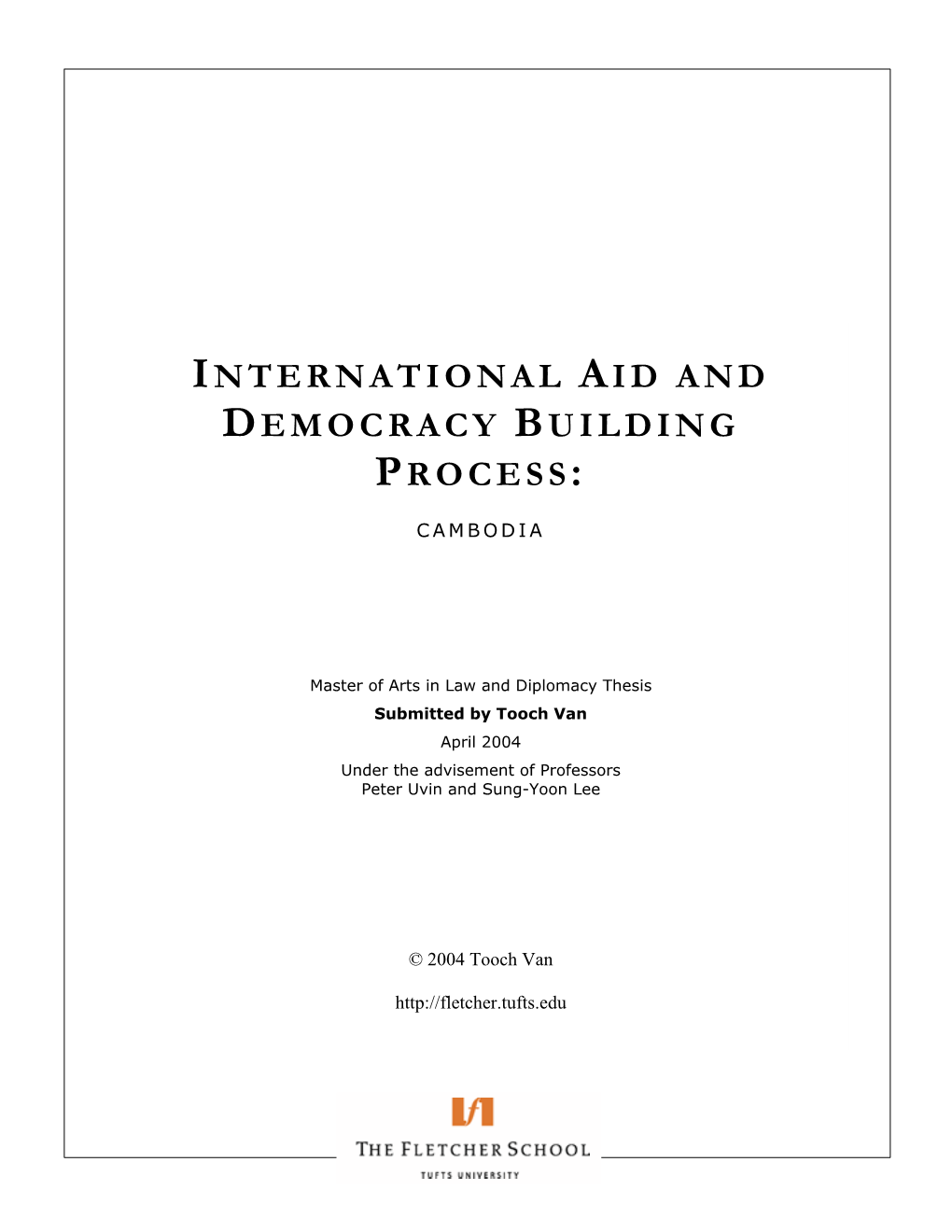 International Aid and Democracy Building Process: Cambodia