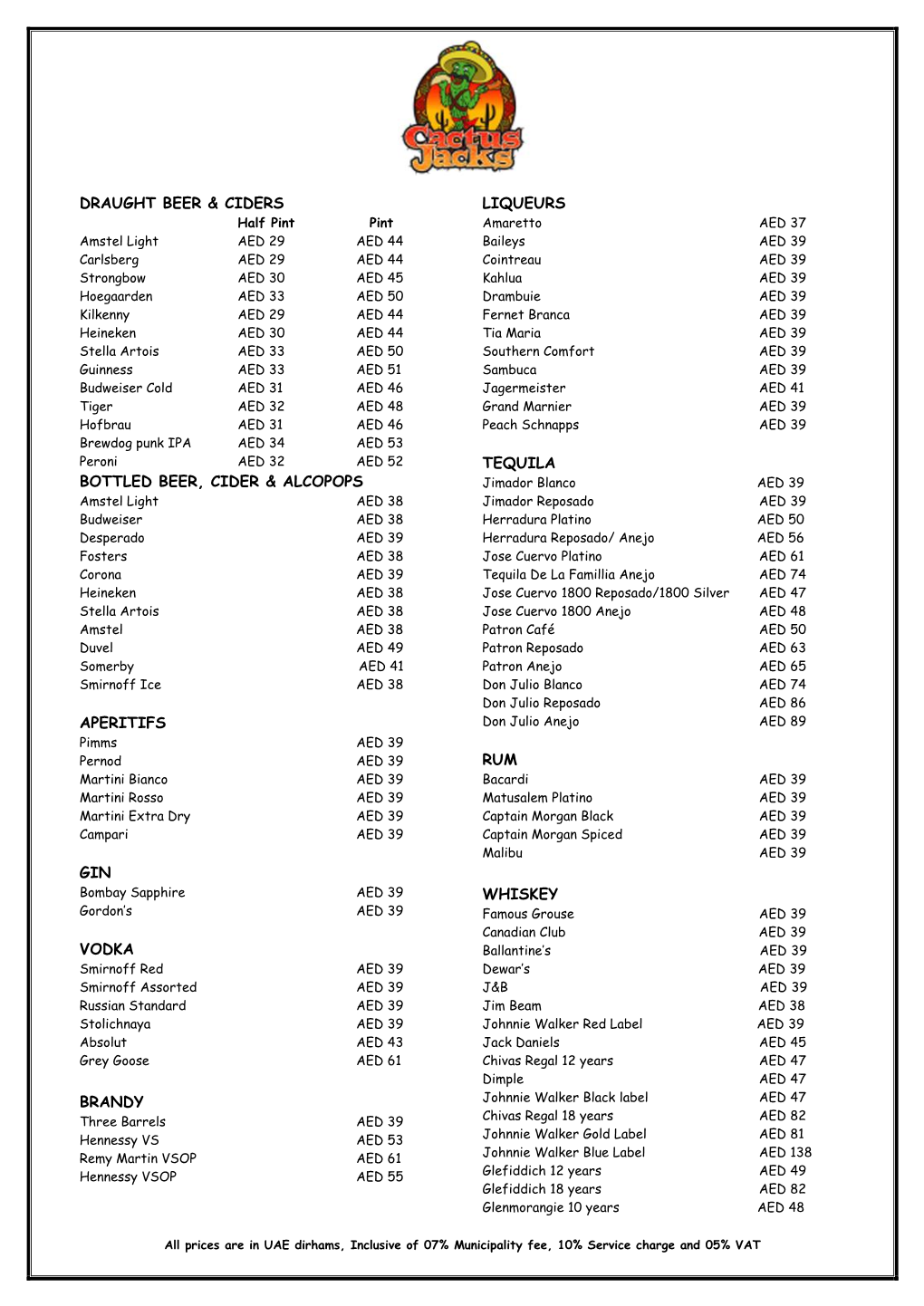 Draught Beer & Ciders