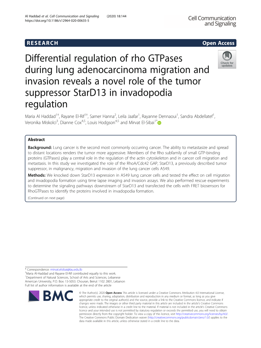 Differential Regulation of Rho Gtpases During Lung Adenocarcinoma