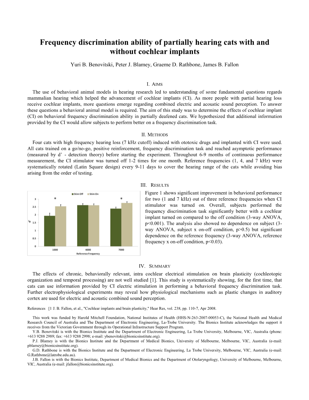 Partial Hearing Cochlear Implant User S Frequency Discrimination Ability