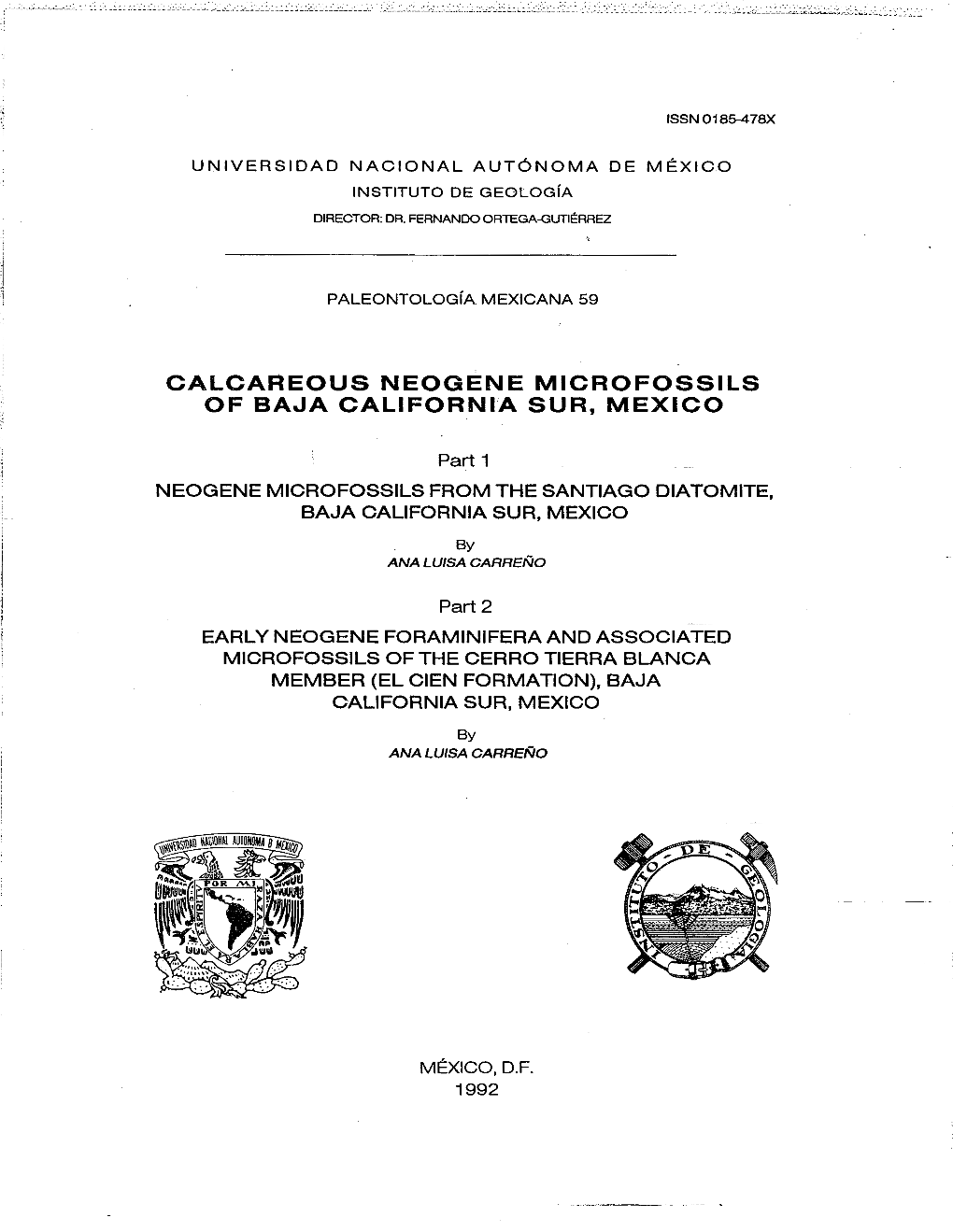 Calcareous Neogene Microfossils of Baja California Sur, Mexico