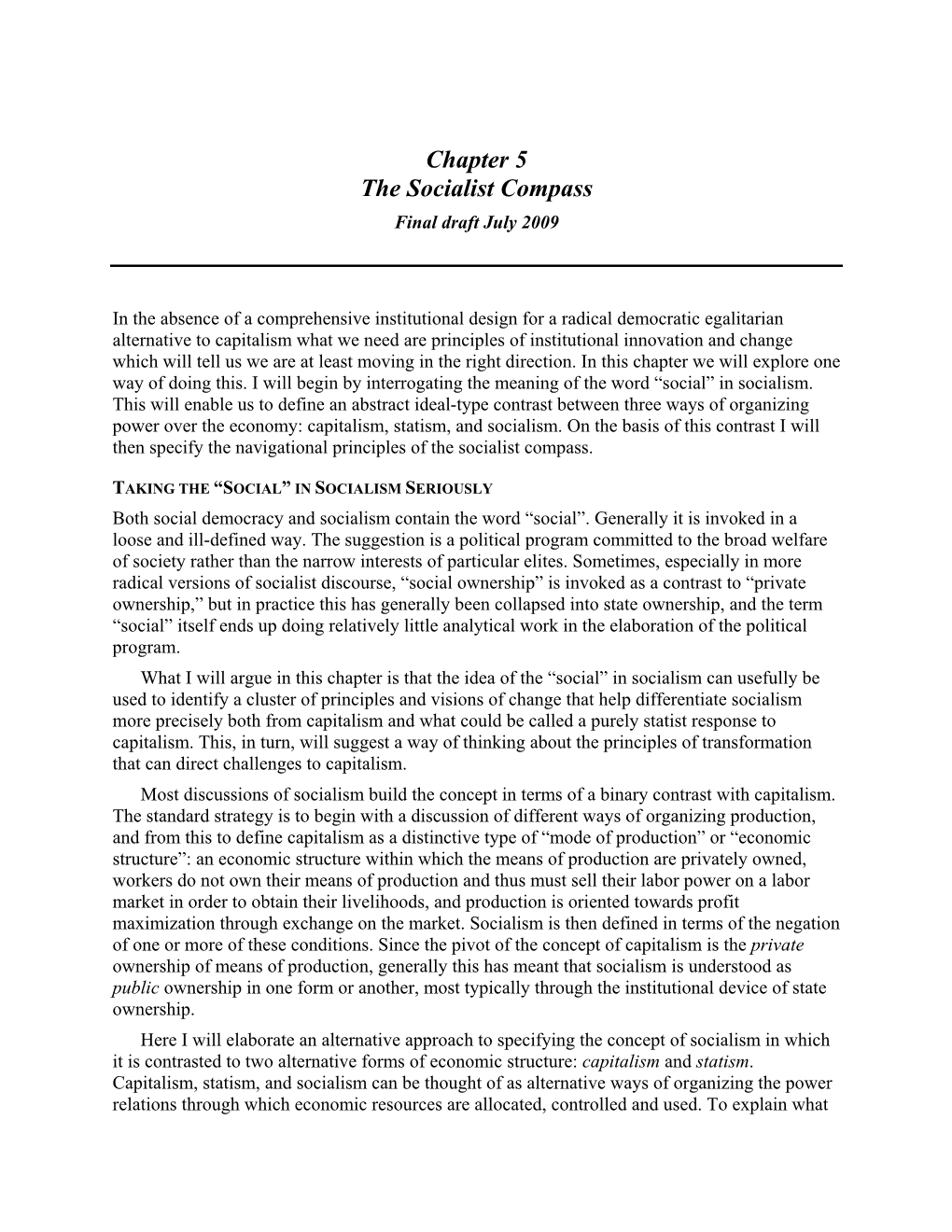 Chapter 5 the Socialist Compass Final Draft July 2009