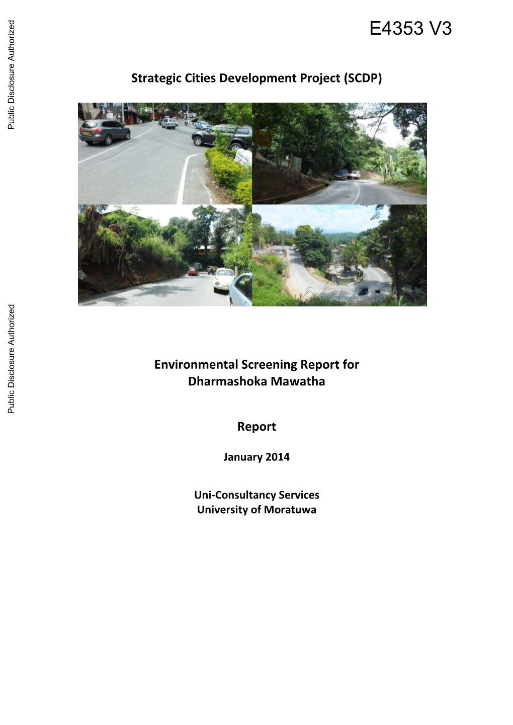 Environmental Screening Report for Dharmashoka Mawatha