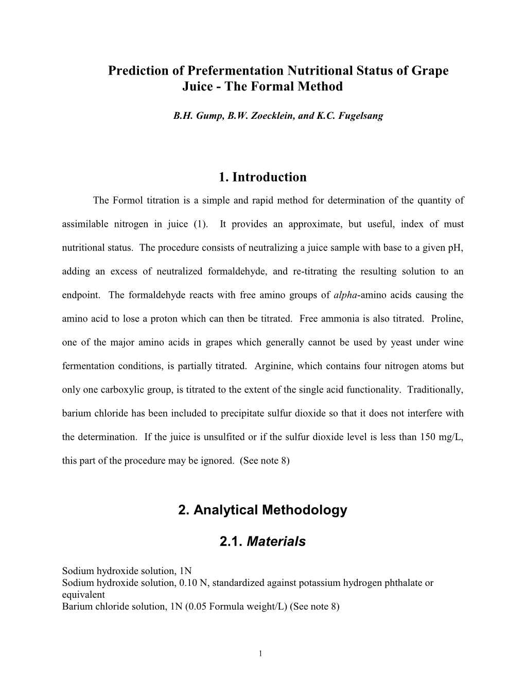 The Availability of Utilizable Nitrogen During the Alcoholic Fermentation