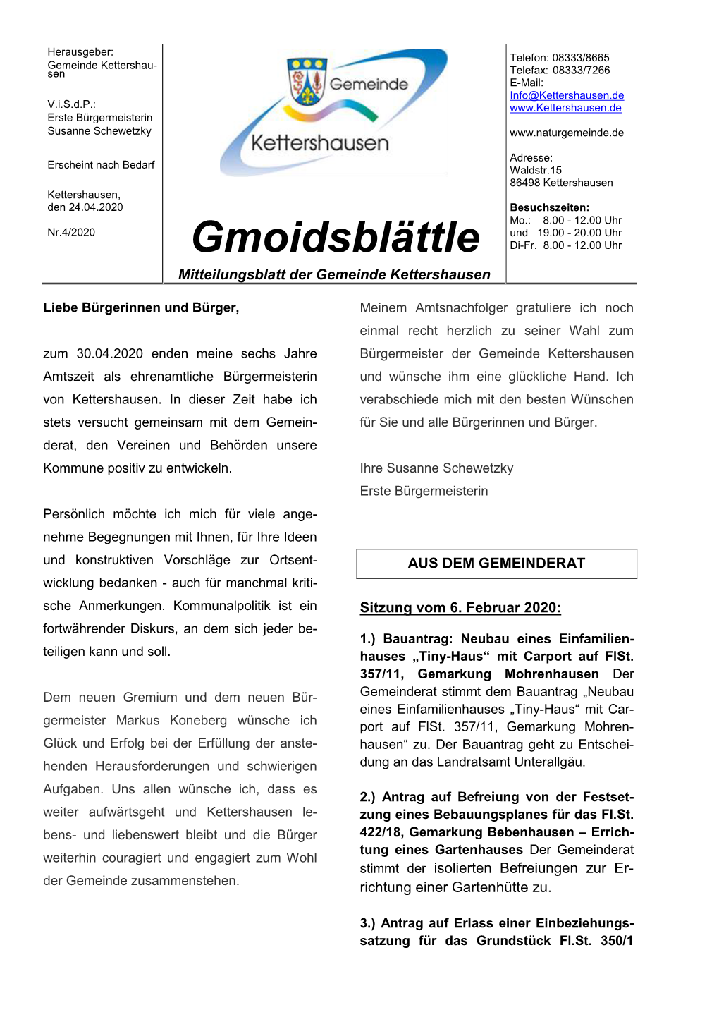 Mitteilungsblatt 4/2020