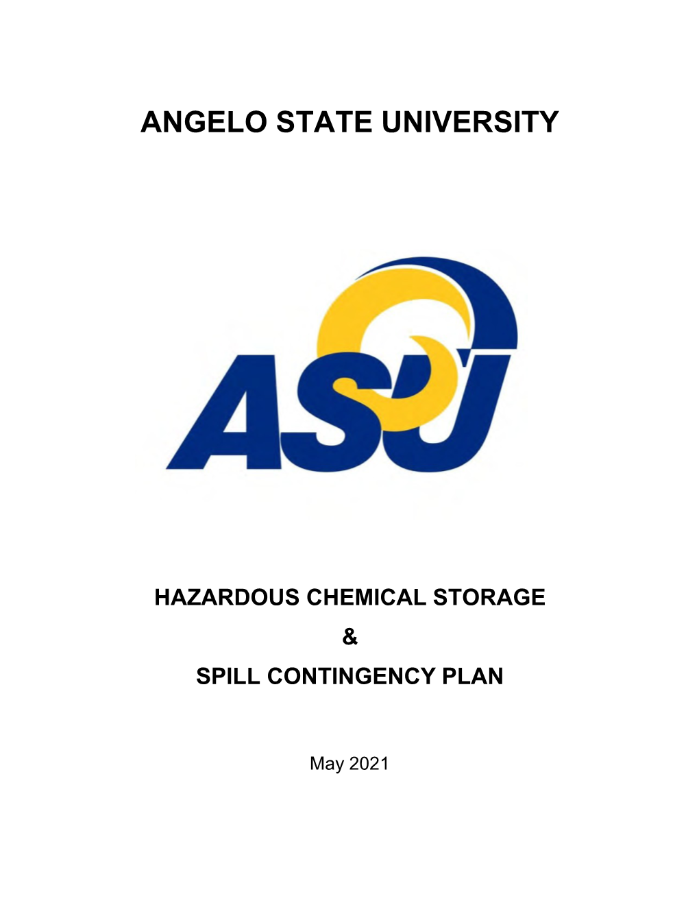 Hazardous Chemical Storage and Spill Contingency Plan