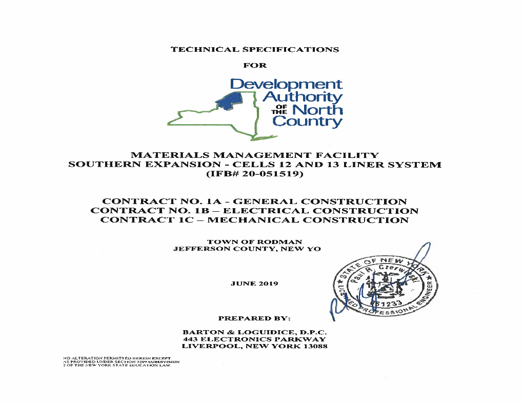 Schedule of Inspection and Testing Agencies