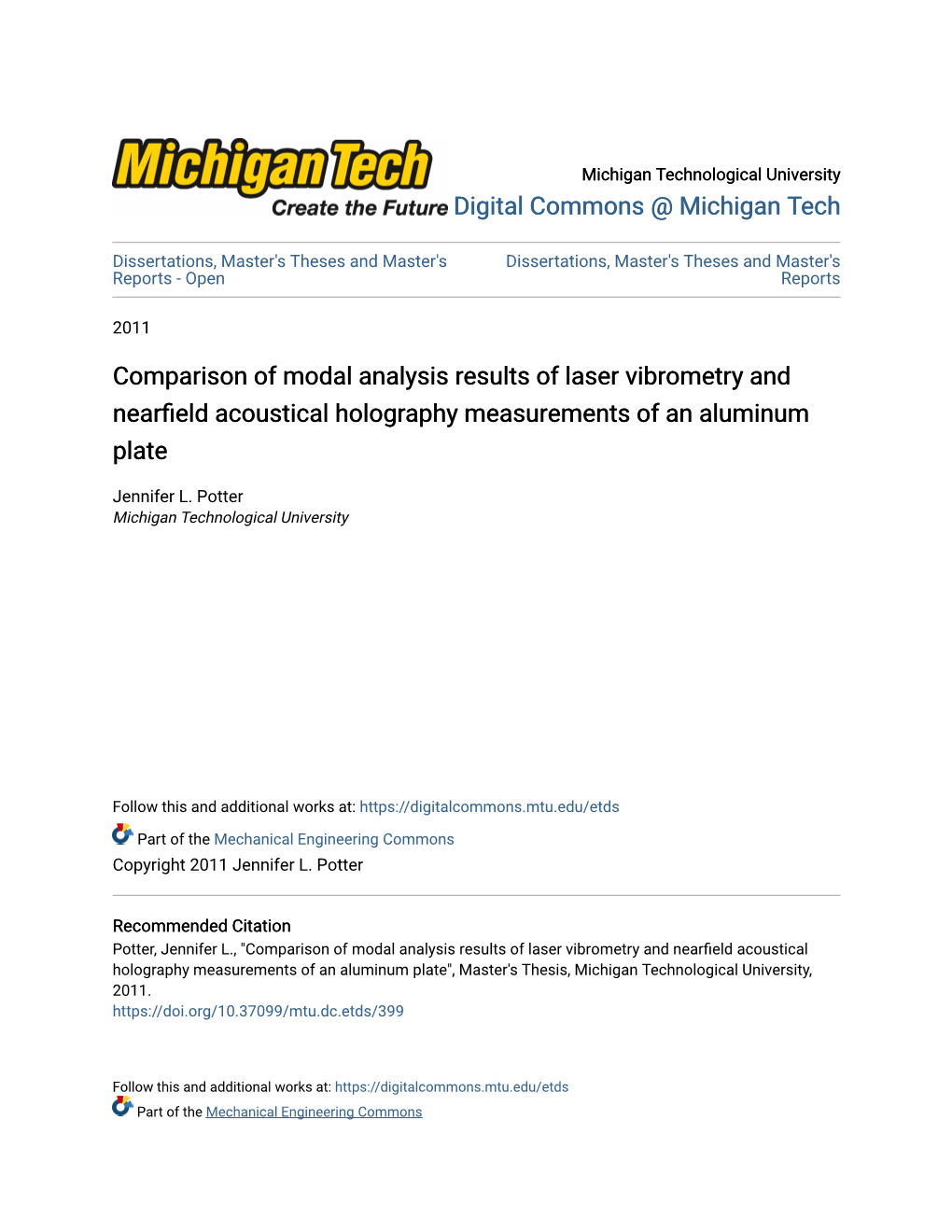 Comparison of Modal Analysis Results of Laser Vibrometry and Nearfield Acoustical Holography Measurements of an Aluminum Plate