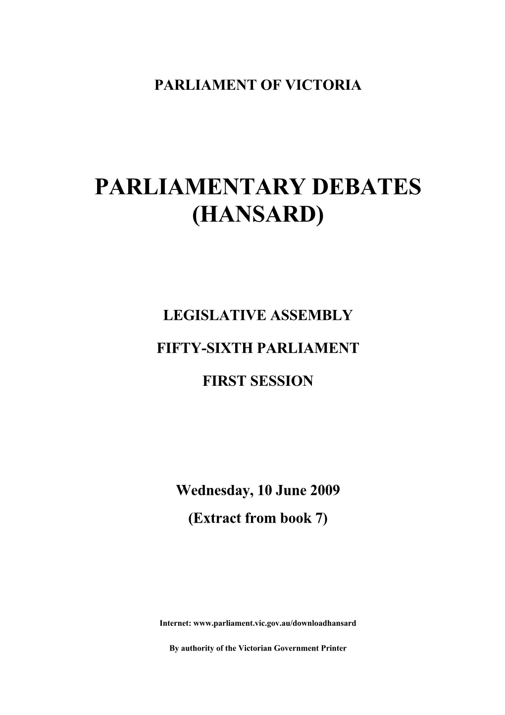 Parliamentary Debates (Hansard)