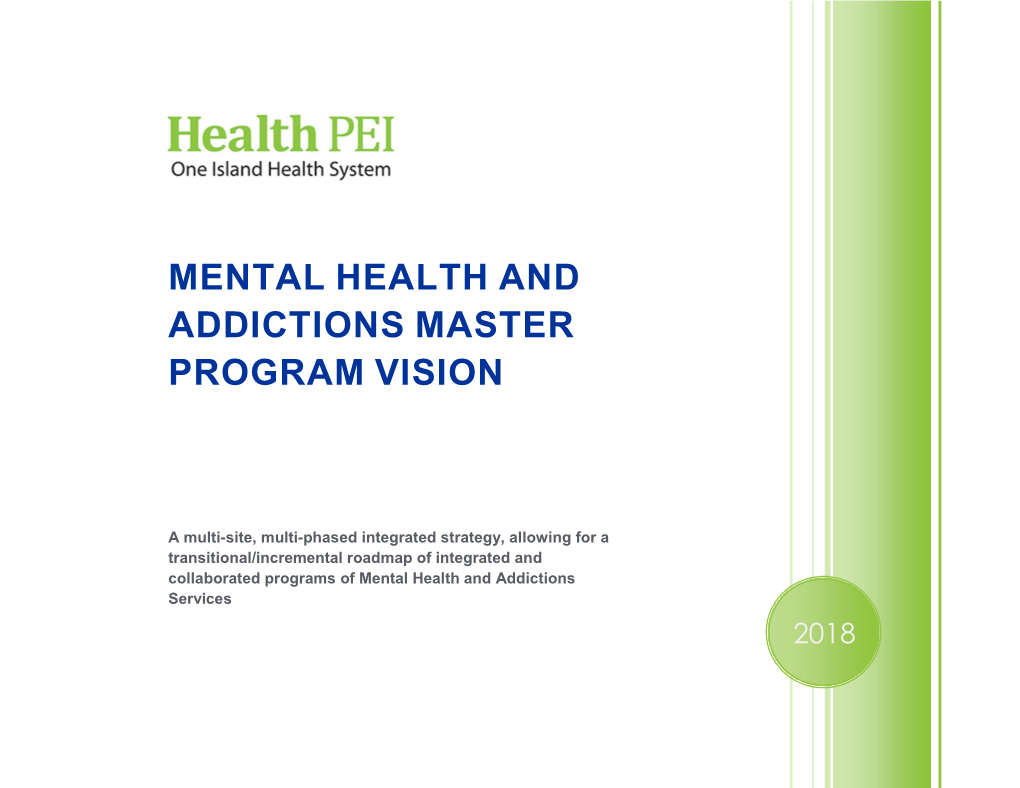 Mental Health and Addictions Master Program Vision