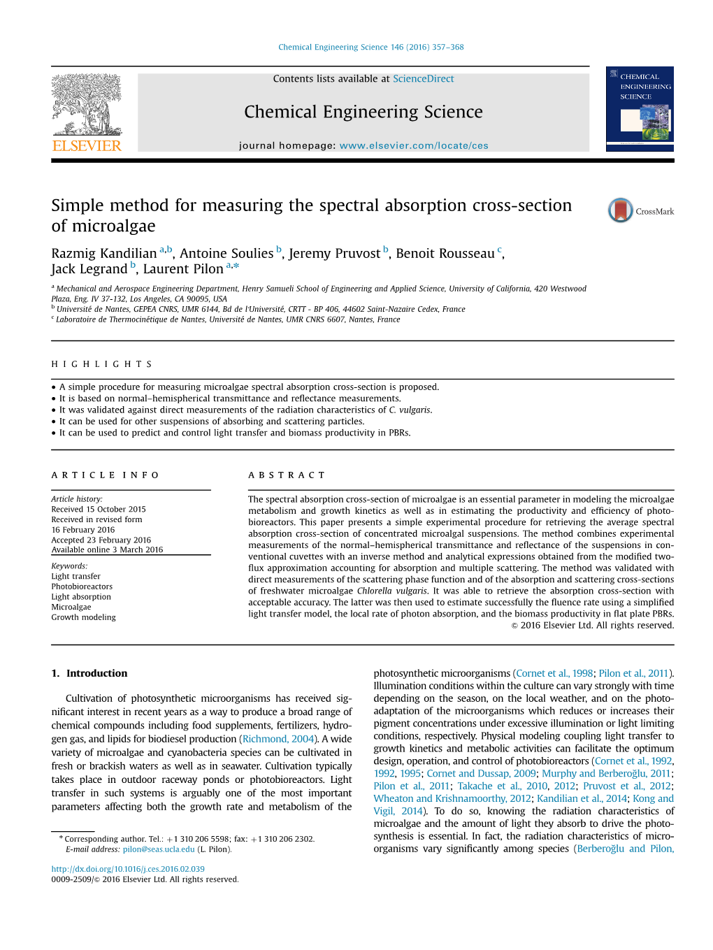 Simple Method for Measuring the Spectral Absorption Cross-Section of Microalgae