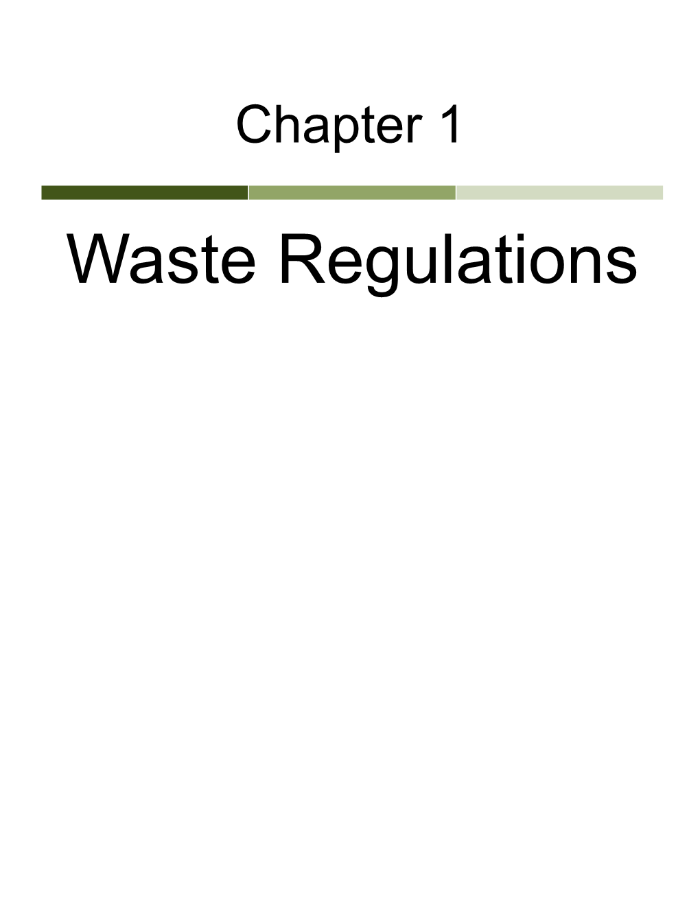Waste Characterization Regulations