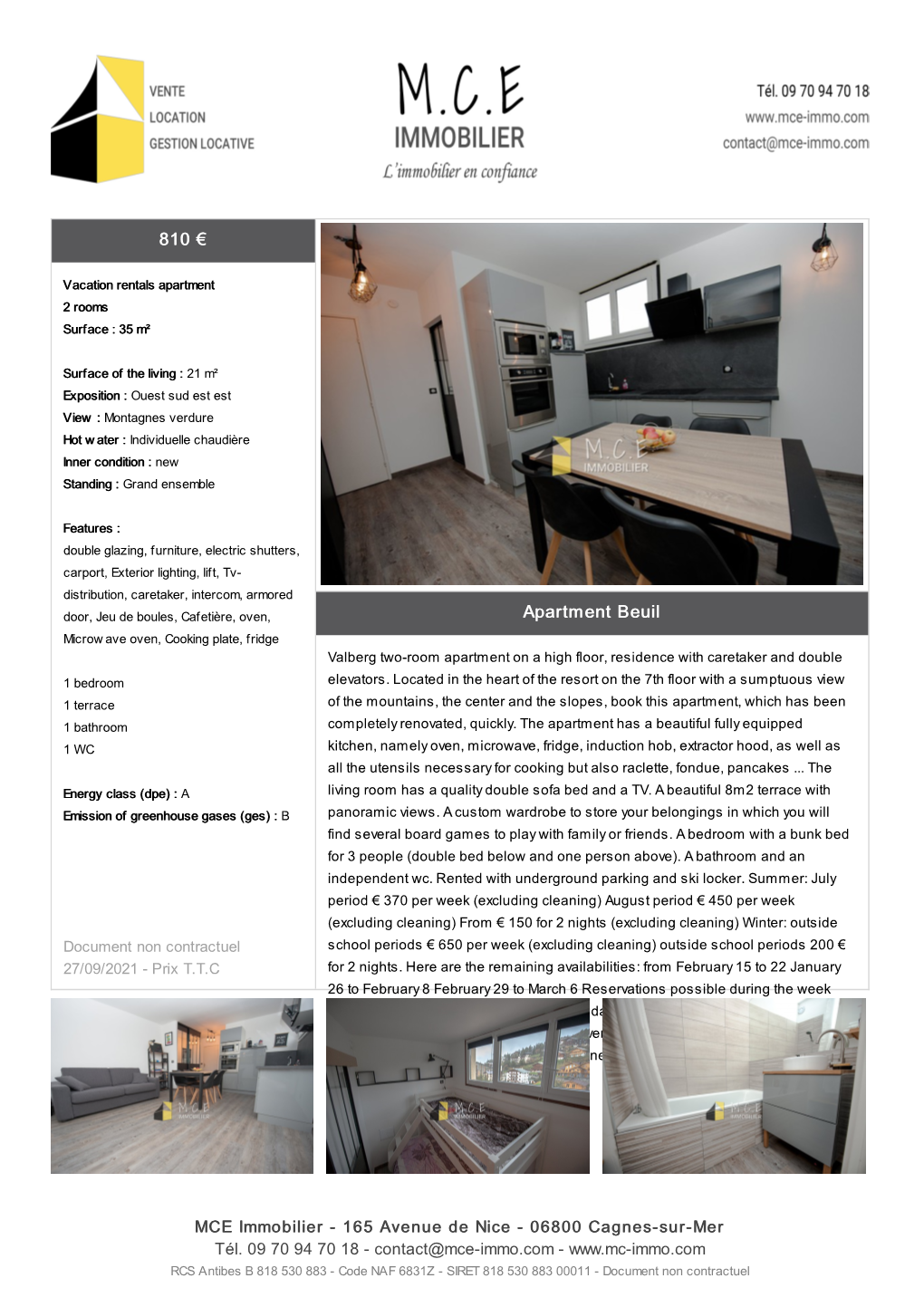 810 € Apartment Apartment Beuil