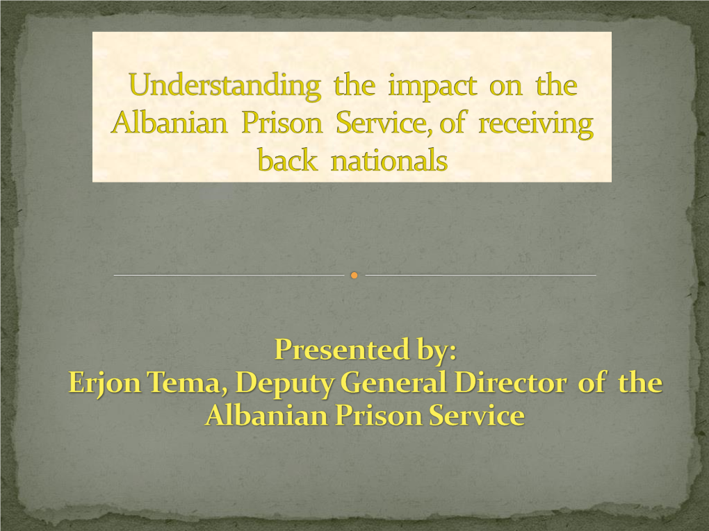 The Management of High Security Prisoners and Long Term Detanees