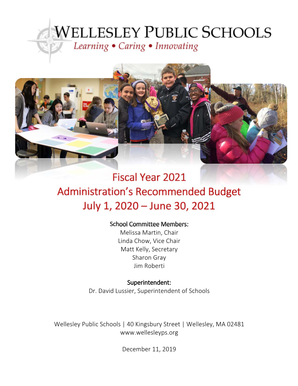 Fiscal Year 2021 Administration's Recommended Budget