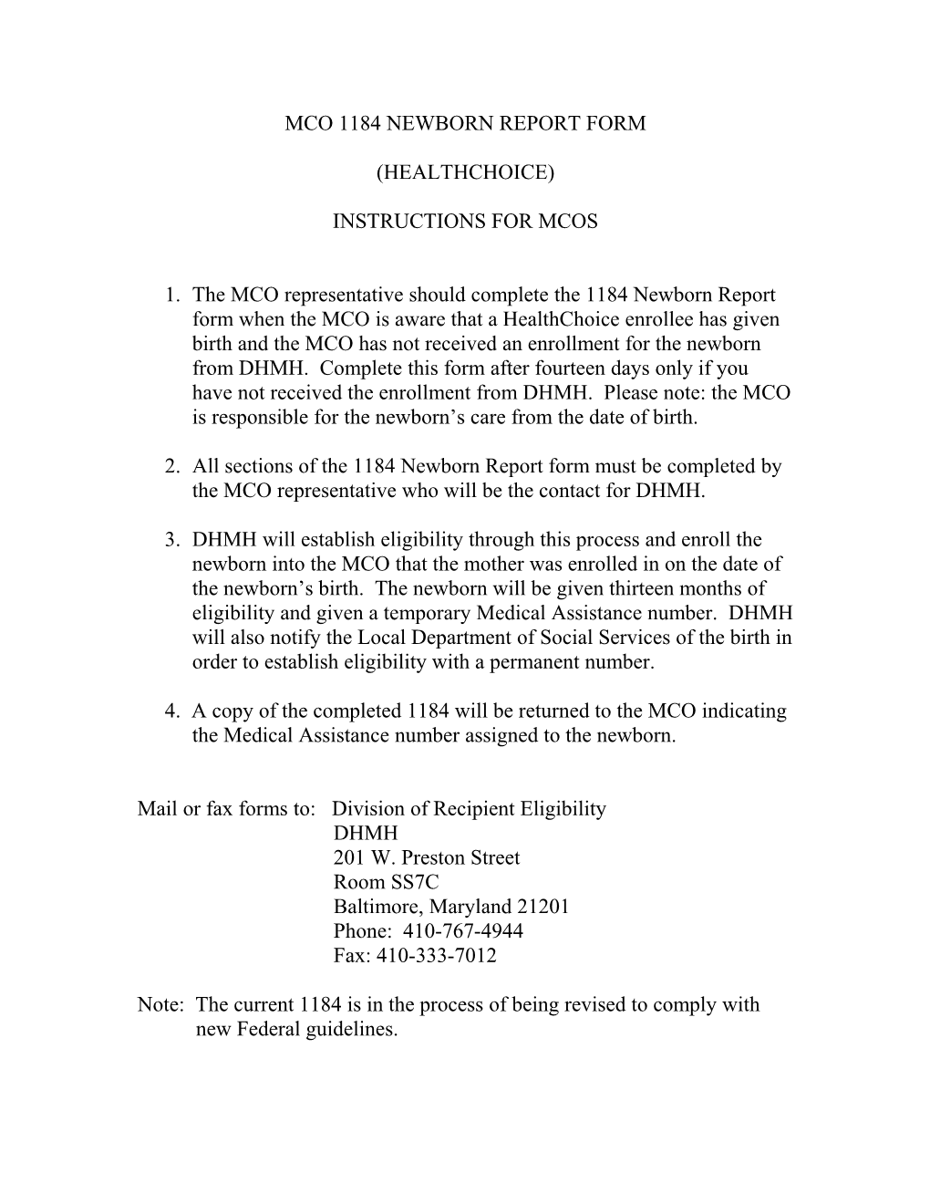 Mco Healthchoice Disenrollment Form