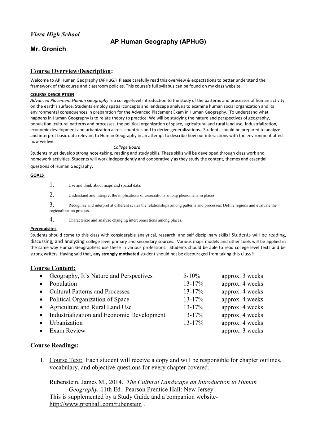 Unit (1) Instructional Focus