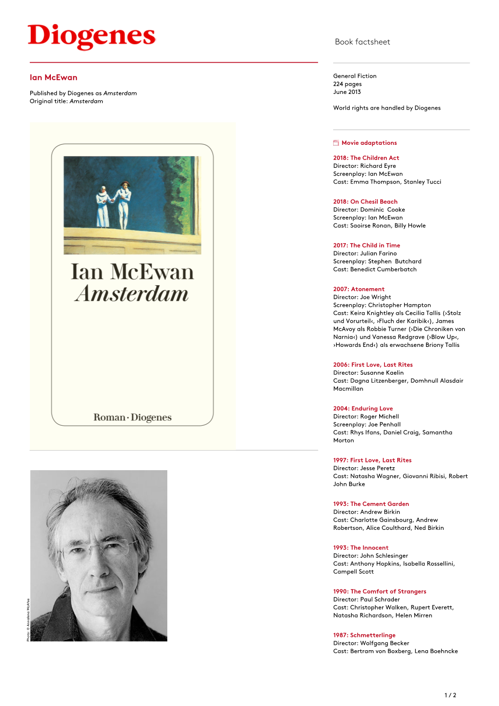 Book Factsheet Ian Mcewan