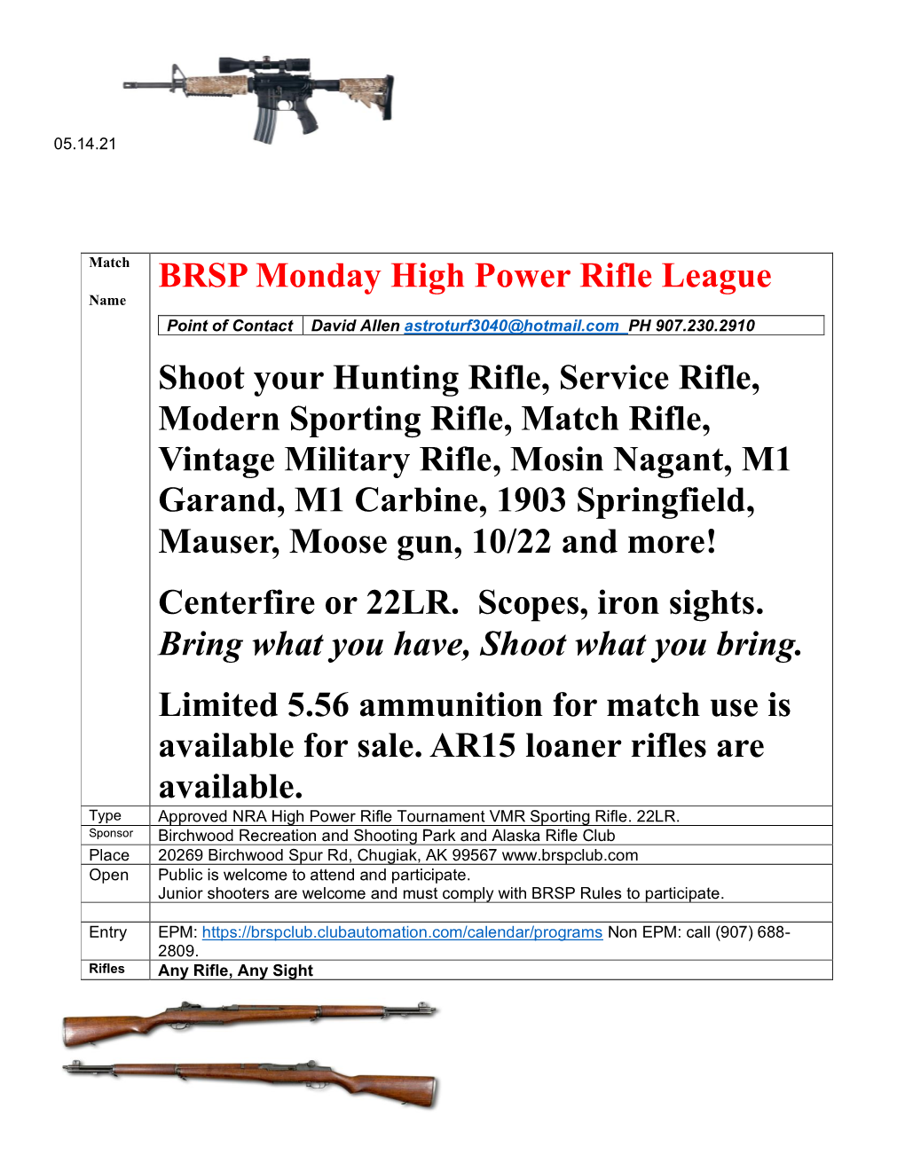 Brsp Rifle League Program June 2021