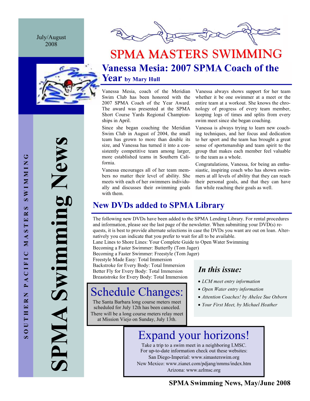 SPMA Swimming News