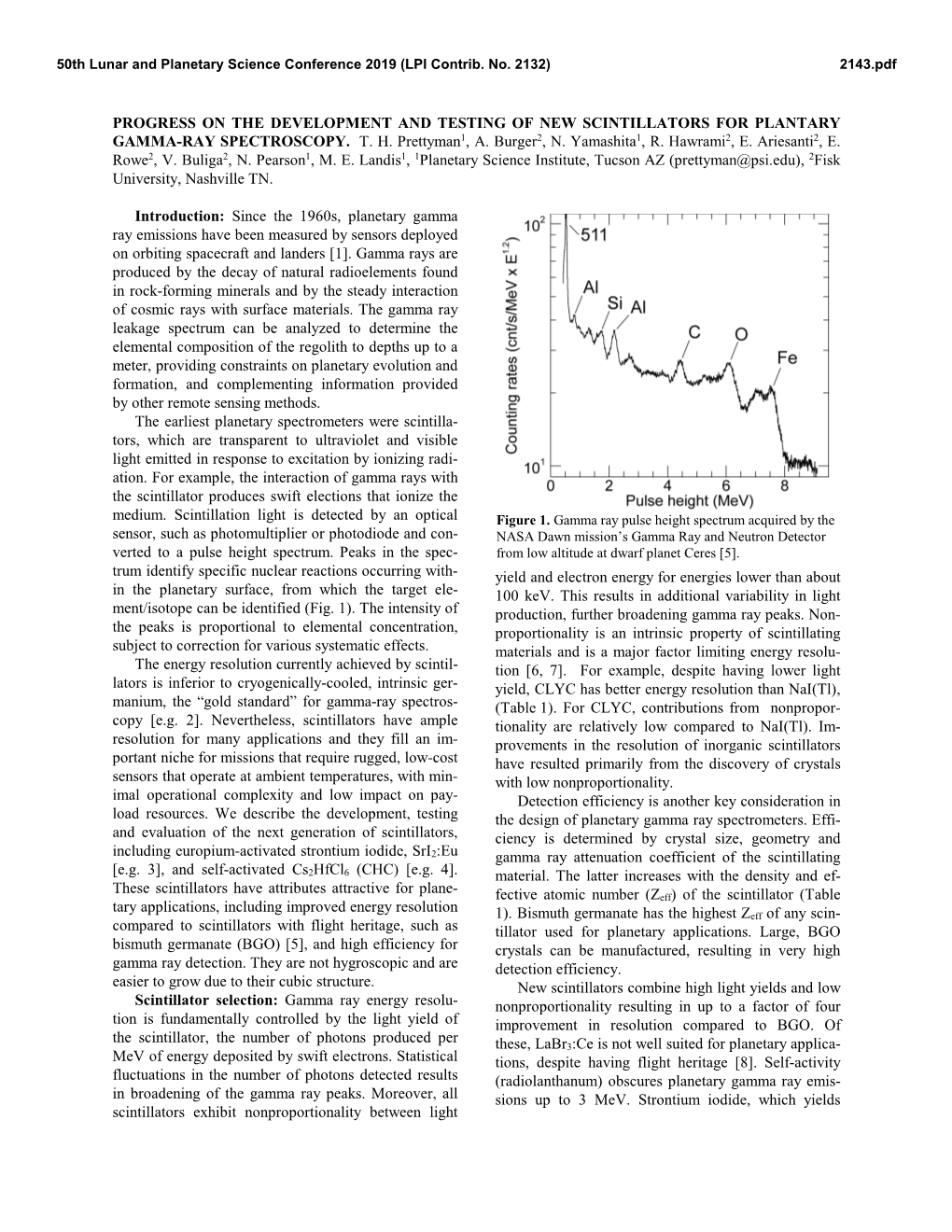 Progress on the Development and Testing of New Scintillators for Plantary Gamma-Ray Spectroscopy