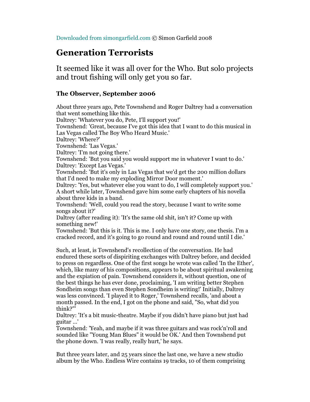 Generation Terrorists