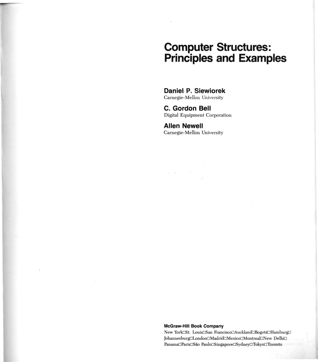 Computer Structures: Principles and Examples