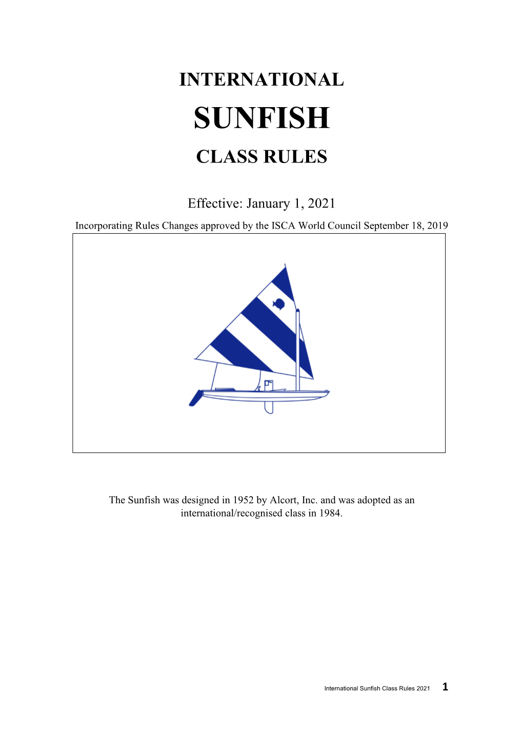 Sunfish Class Rules