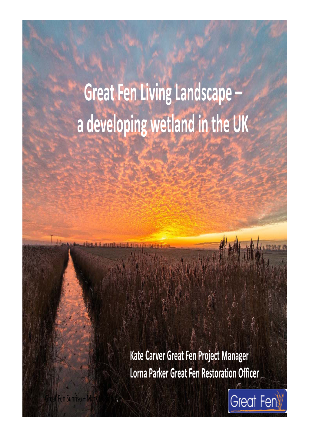 Great Fen Living Landscape – a Developing Wetland in the UK
