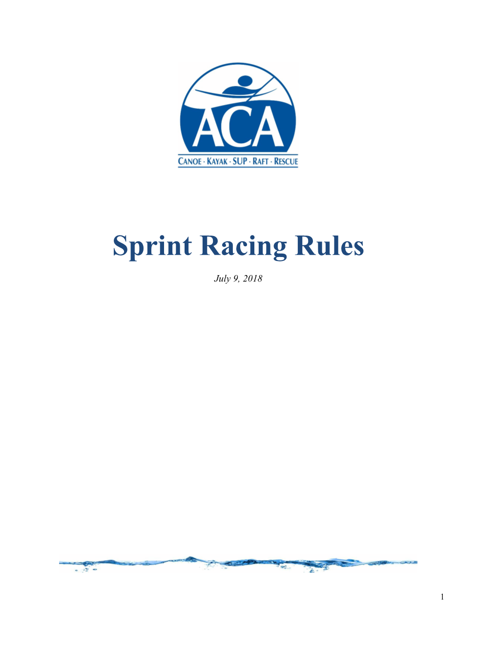 ACA Sprint Racing Rules FINAL 9 July 2018