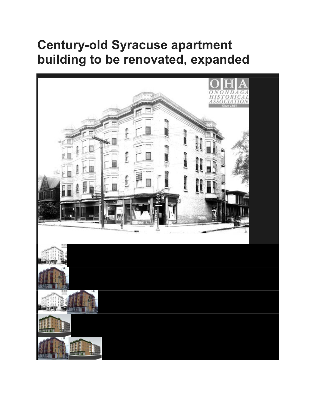 Century-Old Syracuse Apartment Building to Be Renovated, Expanded
