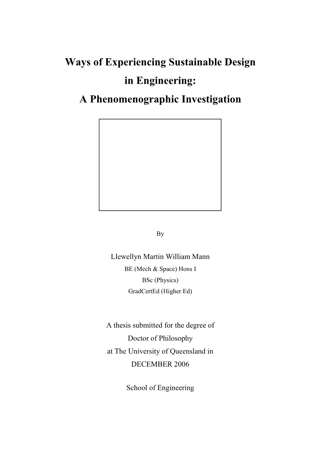 Ways of Experiencing Sustainable Design in Engineering: a Phenomenographic Investigation