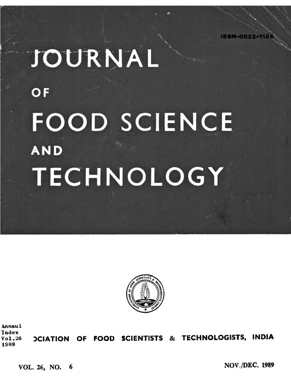 Journal of Food Science and Technology 1989 Volume.26 No.6