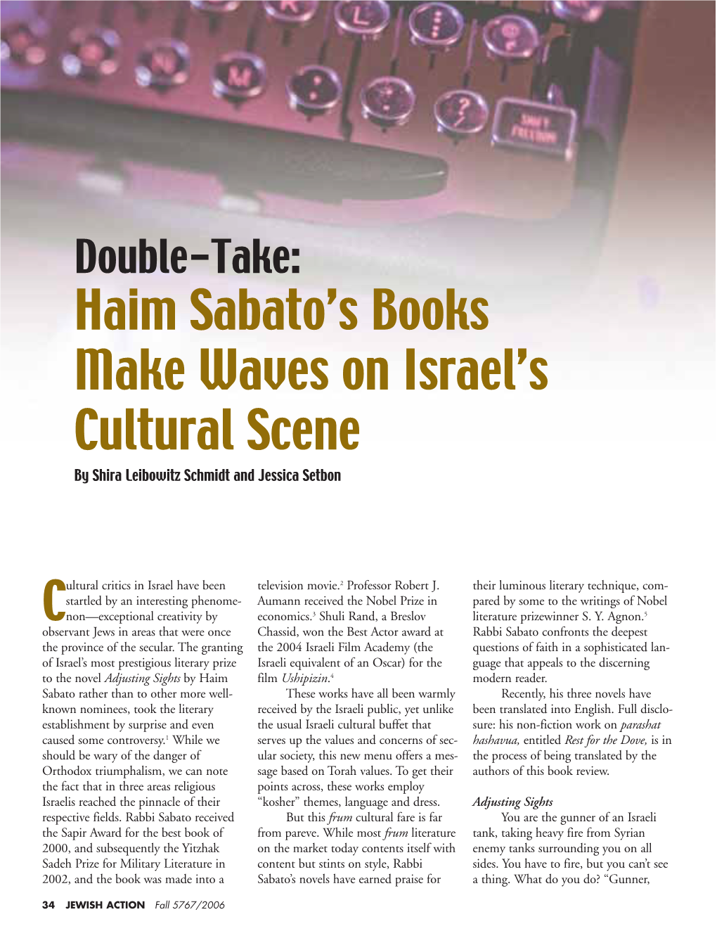 Haim Sabato's Books Make Waves on Israel's Cultural Scene