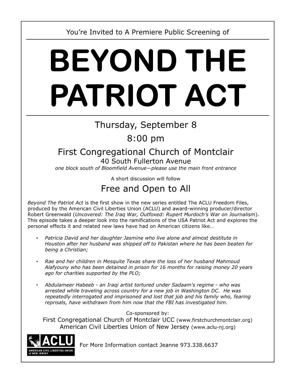 Beyond the Patriot Act Patriot