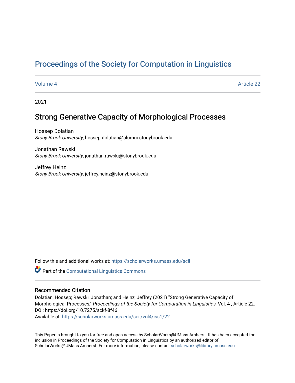 Strong Generative Capacity of Morphological Processes