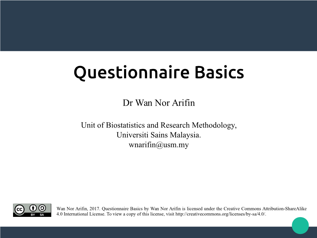 Questionnaire Basics