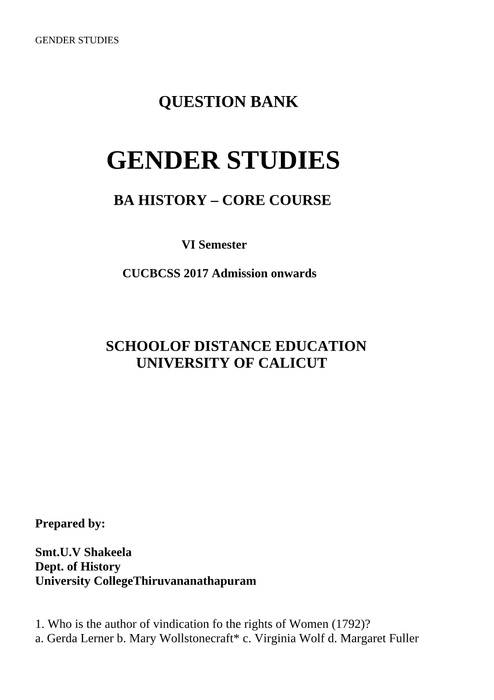 Gender Studies