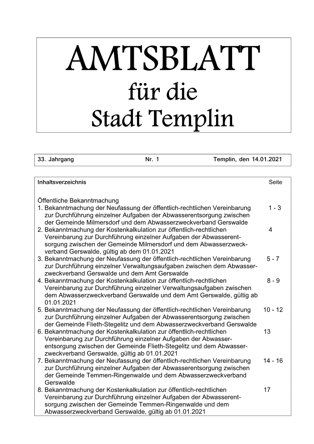 Für Die Stadt Templin