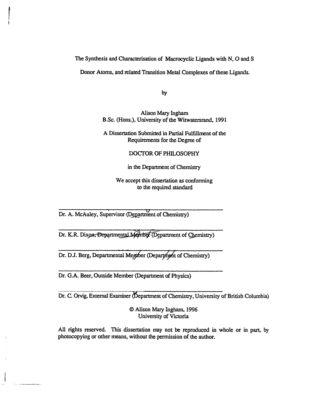 The Synthesis and Characterisation of Macrocyclic Ligands with N, O and S