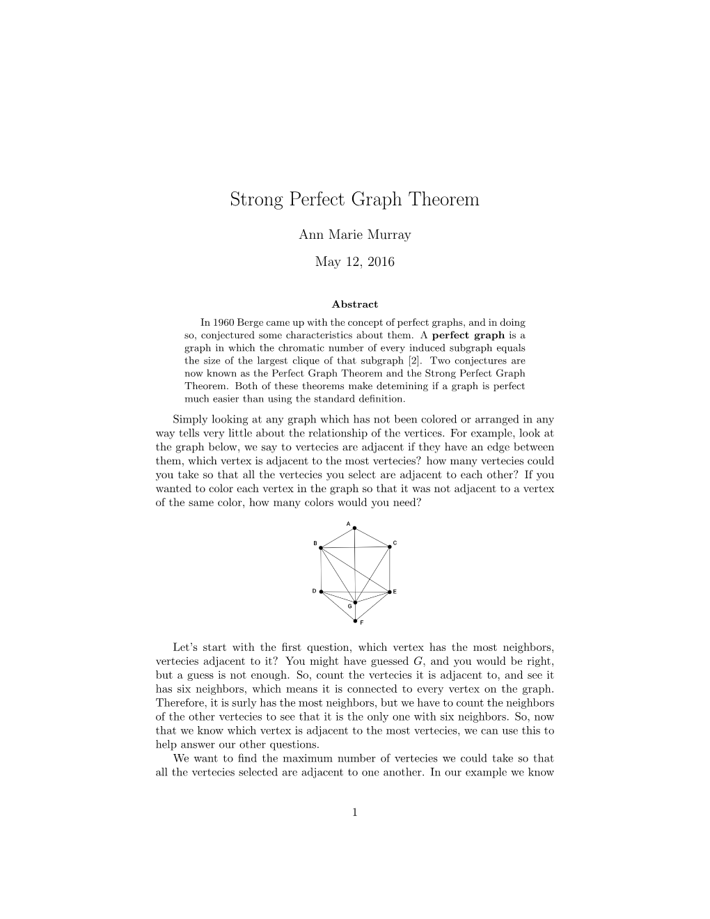 Strong Perfect Graph Theorem