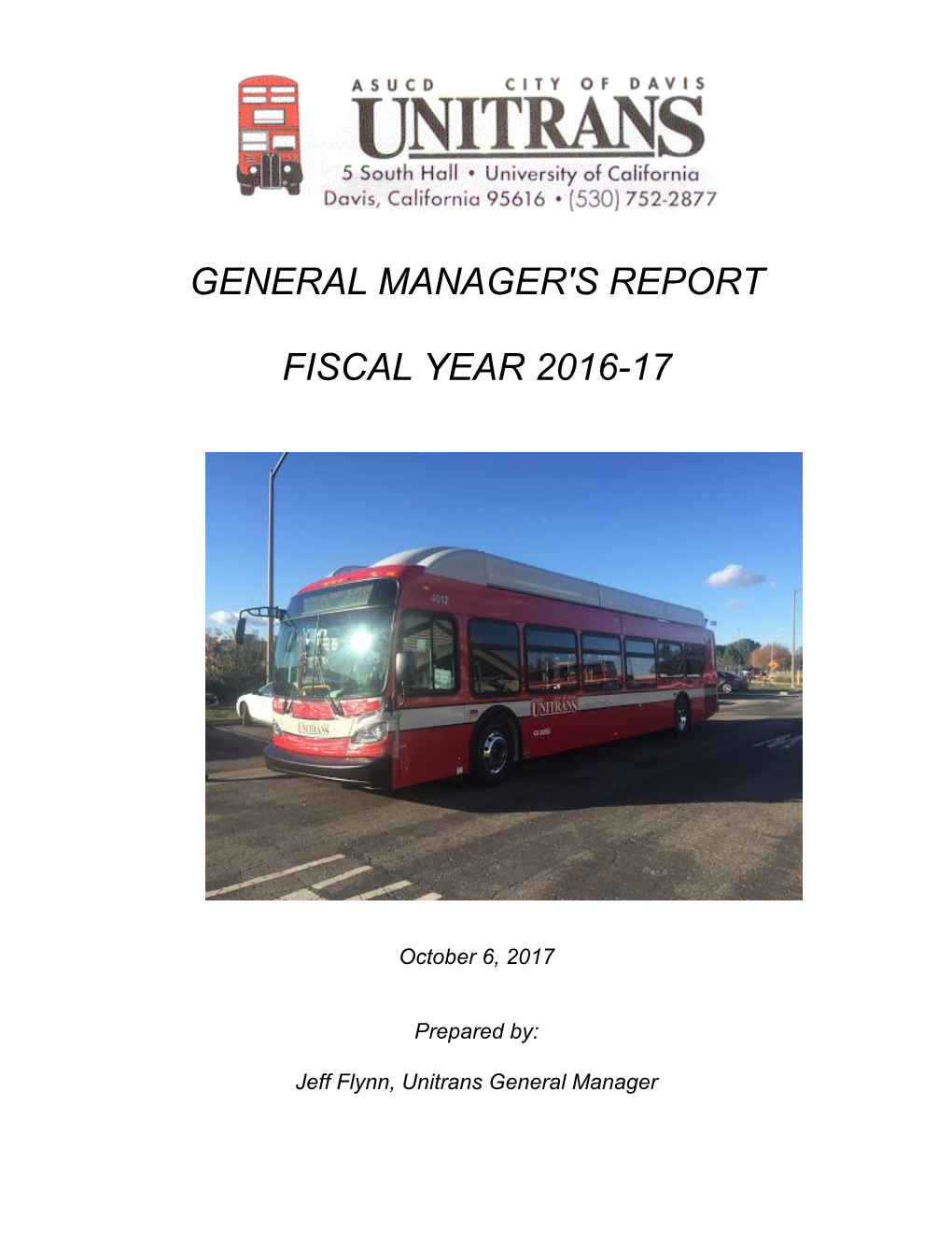 General Manager's Report Fiscal Year 2016-17