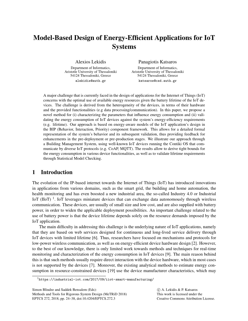 Model-Based Design of Energy-Efficient Applications for Iot Systems