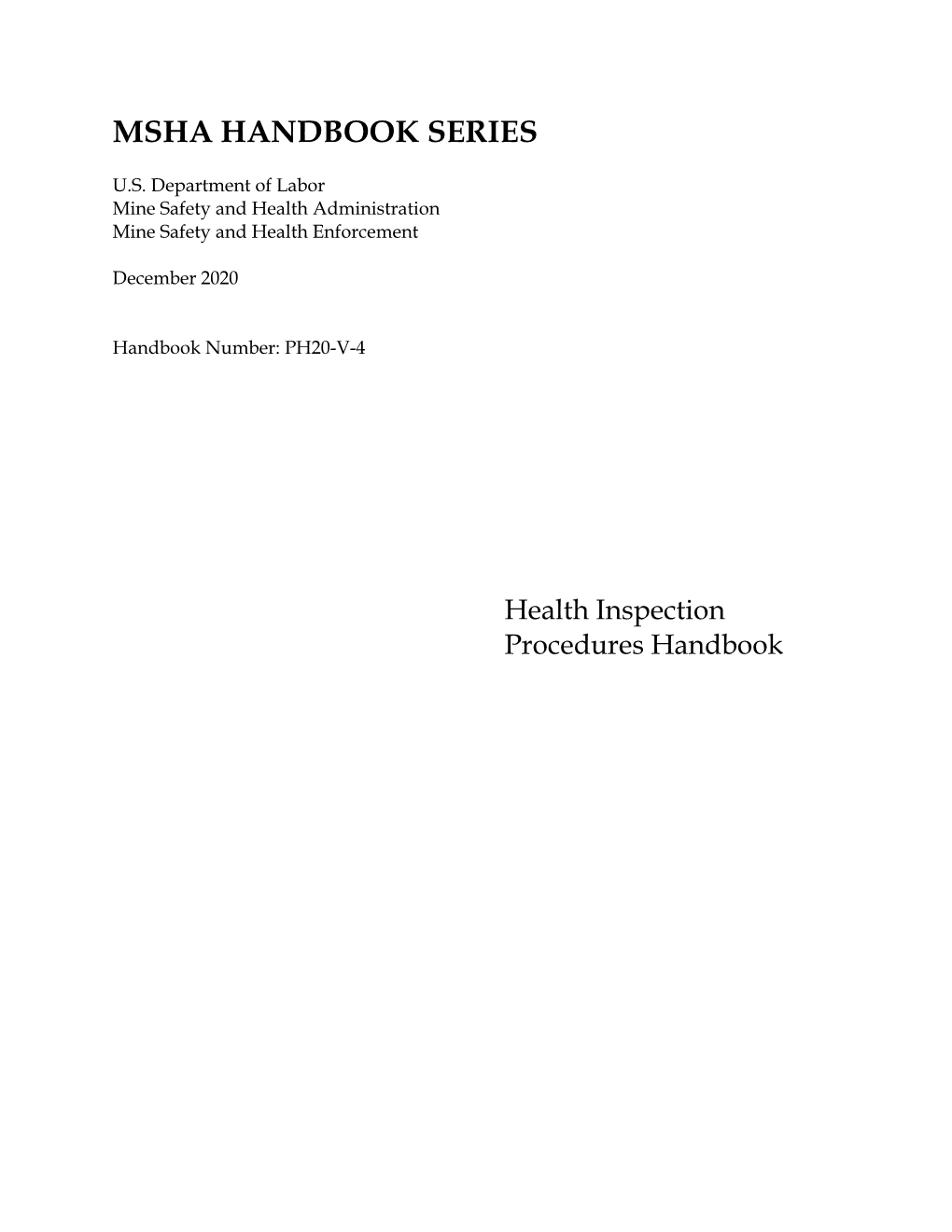 Health Inspection Procedures Handbook