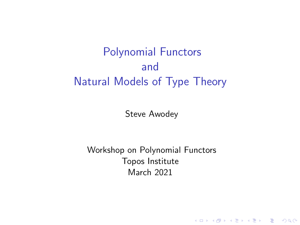 Polynomial Functors and Natural Models of Type Theory