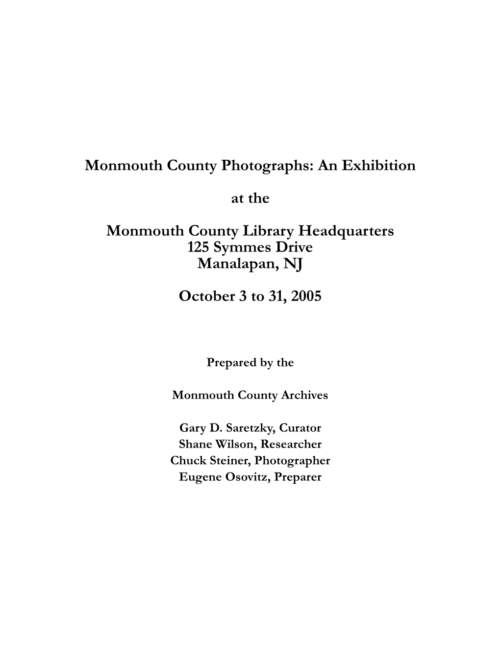 Monmouth County Archives