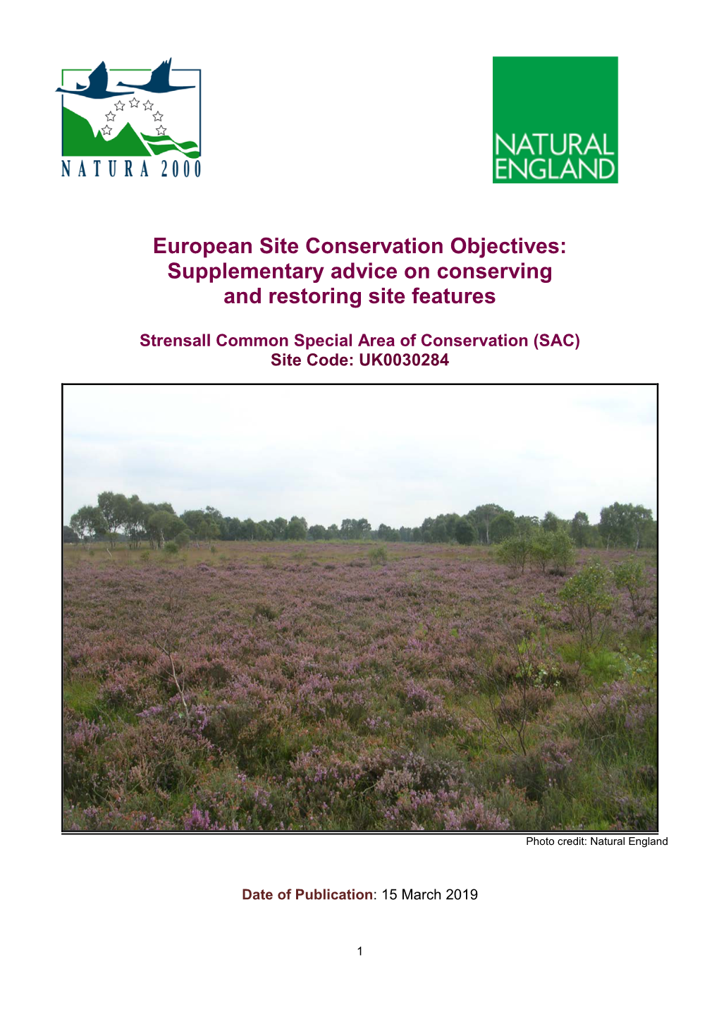 Strensall Common SAC Conservation Objectives Supplementary Advice
