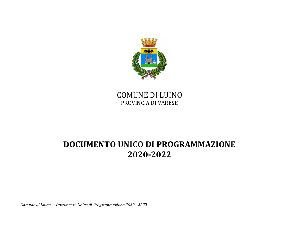 Documento Unico Di Programmazione 2020-2022