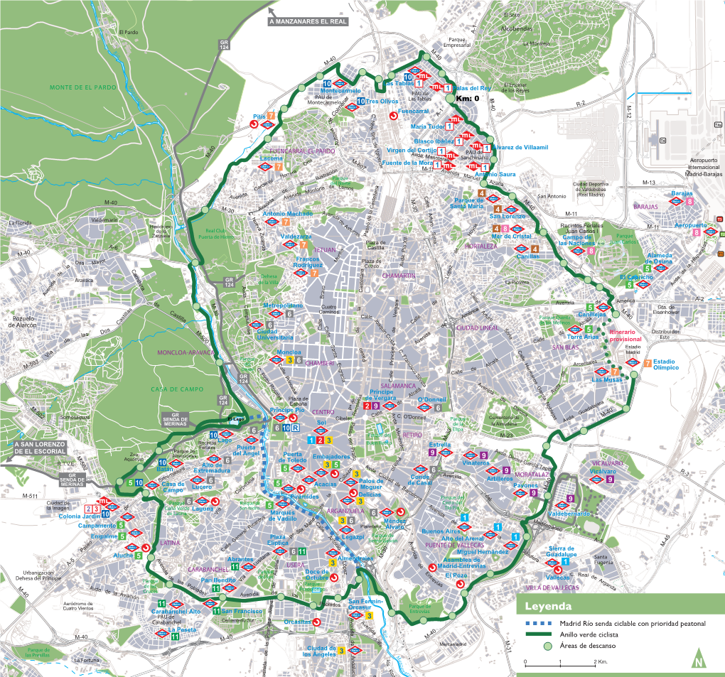 Plano Del Anillo Verde Ciclista Y Madrid