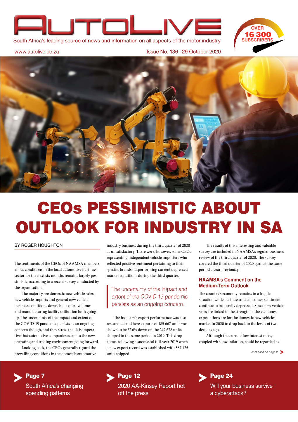 Ceos PESSIMISTIC ABOUT OUTLOOK for INDUSTRY in SA